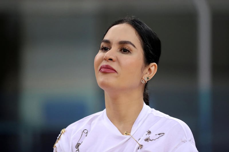 Dubai, United Arab Emirates - September 27, 2019: Jinkee Pacquiao, Manny's wife. Dubai Invasion 2019, MPBL event, headlined by Manny Pacquiao in an All Star game. Friday the 27th of September 2019. Hamden Sports Complex, Dubai. Chris Whiteoak / The National