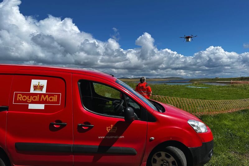 UK's first drone delivery service launched in Orkney to provide locals with their mail. Maggie Mullan/Royal Mail/PA