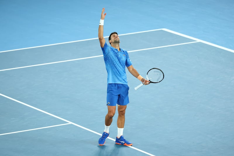 Novak Djokovic celebrates his victory. Getty 