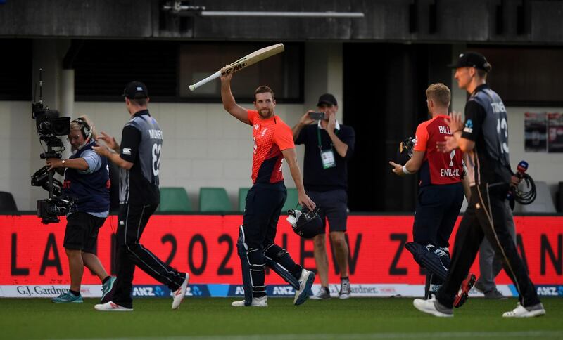 Dawid Malan salutes the crowd at the end of his innings. Getty