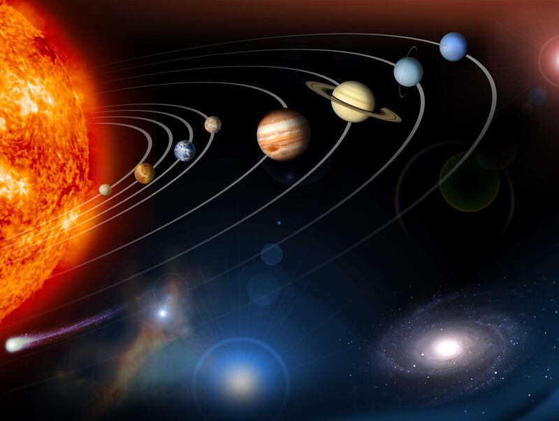 Mercury, Venus, Mars, Jupiter and Saturn will be lined in their natural order from the Sun this month. The conjunction is happening for the first time in 18 years and will be visible in the UAE's night skies and around the world. Photo: Nasa