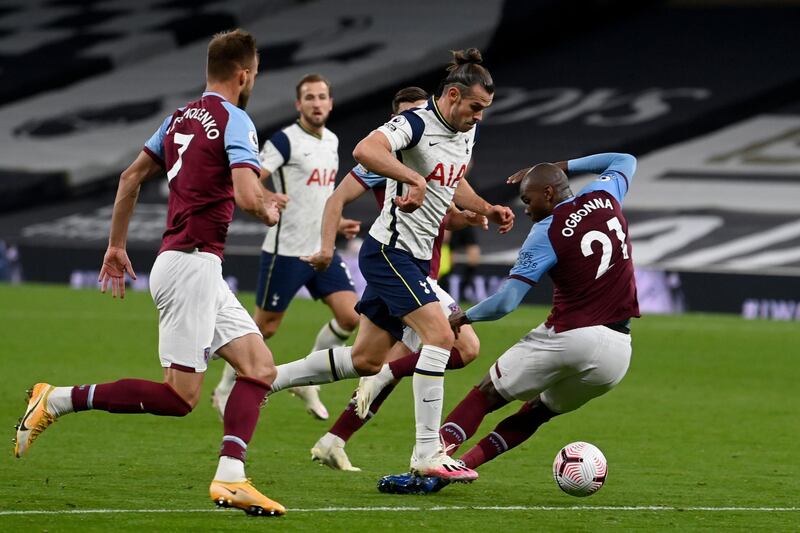 Tottenham's Gareth Bale runs at the West Ham defence. AP