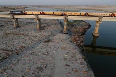 Bodies are buried in shallow graves on the banks of the Ganges at Prayagraj, Uttar Pradesh, India. AP 