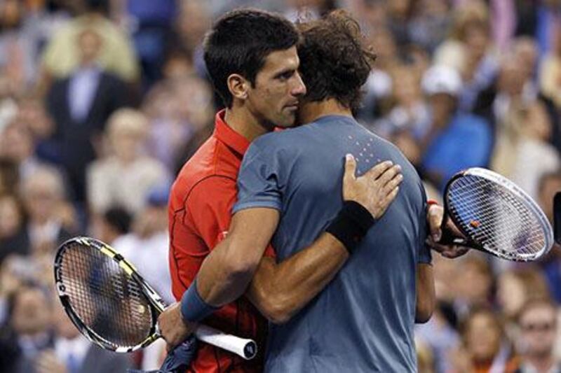 Novak Djokovic, left, and Rafael Nadal have had a rivalry that dates back to at least eight years. Mike Segar / Reuters