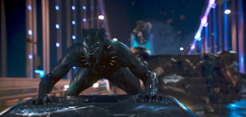 This image released by Disney shows a scene from Marvel Studios' "Black Panther." On Tuesday, Jan. 22, 2019, the film was nominated for an Oscar for best picture. The 91st Academy Awards will be held on Feb. 24, 2019. (Matt Kennedy/Marvel Studios-Disney via AP)