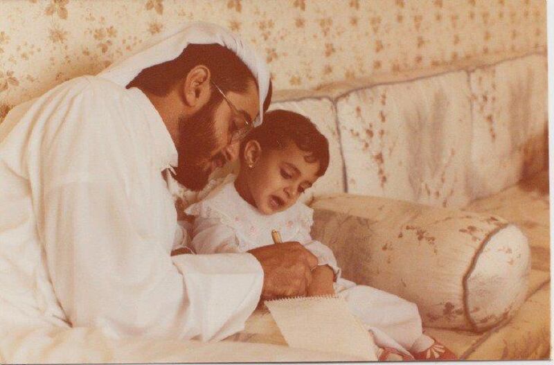 Sheikha Maryam bint Mohamed bin Zayed shared this childhood picture of her with her father, the Crown Prince of Abu Dhabi, during a talk at the World Government Summit. 
