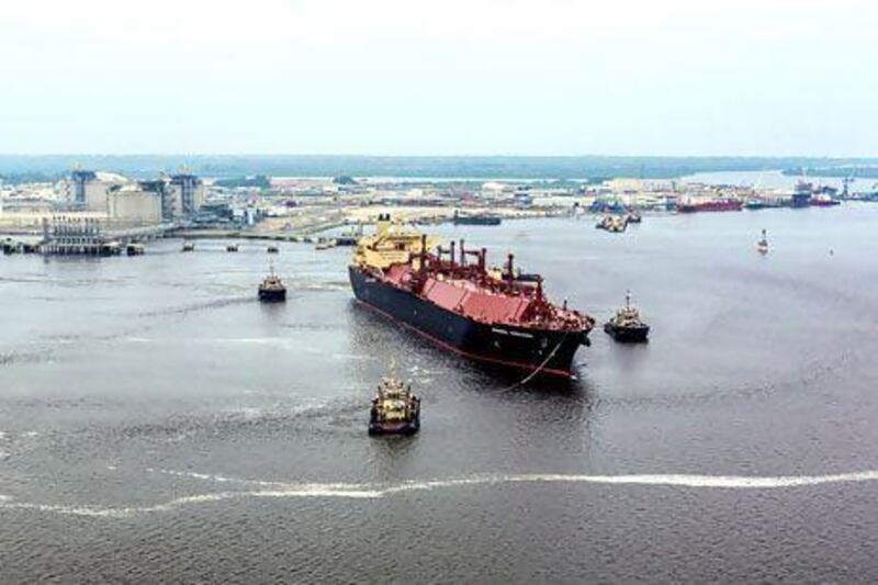 The first cargo departs the Angola LNG facility in Soyo on June 16 aboard the SS Sonangol Sambizanga. Courtesy Angola LNG