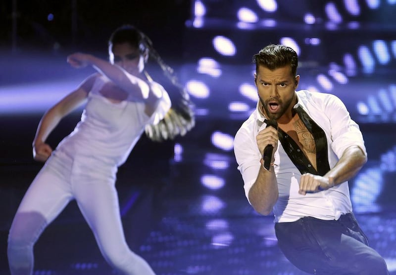 Popular Puerto Rican singer Ricky Martin performs during the final episode of The Voice. Bilal Hussein / AP photo