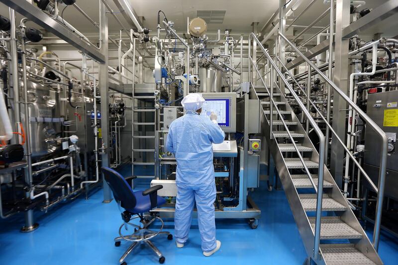 RAK , UNITED ARAB EMIRATES : July 8 , 2013 - Inside view of the Final Purification of Insulin area in the J 11 unit at Gulf Pharmaceutical Industries in Ras Al Khaimah. In this J 11 unit they are making Insulin. ( Pawan Singh / The National ) . For Business.