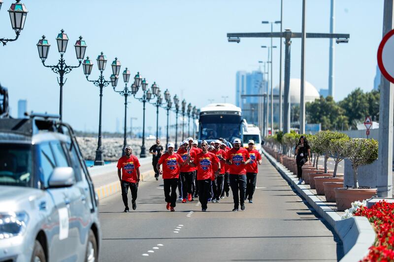 Abu Dhabi, UAE.  March, 14, 2018.  Law Enforcement Torch Run.  From the Heritage Flag to ADNOC.
Victor Besa / The National