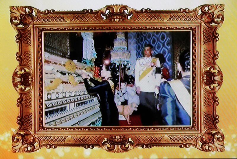 A portrait of Princess Ubolratana Mahido and Thai King Maha Vajiralongkorn Bodindradebayavarangkun during a nationwide televised Royal Statement by the Thai King prohibiting his elder sister from entering politics in, Bangkok, Thailand.  EPA