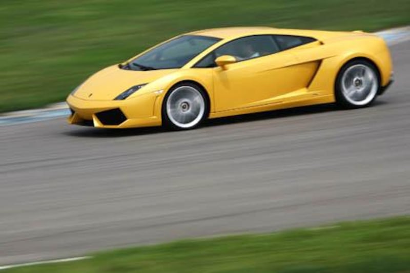 BEIJING, CHINA - JULY 7: (CHINA OUT) A Lamborghini Gallardo LP560-4 during a Lamborghini Track Day at the Beijing Goldenport International Circuit on July 7, 2009 in Beijing, China.  (Photo by China Photos/Getty Images)