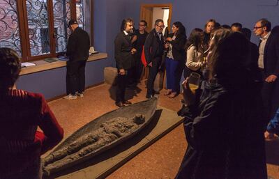 The opening of Serwan Baran's 'Fatherland' at the Venice Biennale. Courtesy: The Ruya Foundation