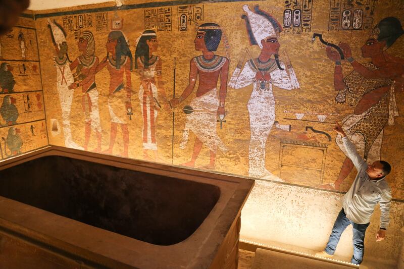 A view inside King Tutankhamun burial chamber in the Valley of the Kings, Luxor, Egypt. EPA