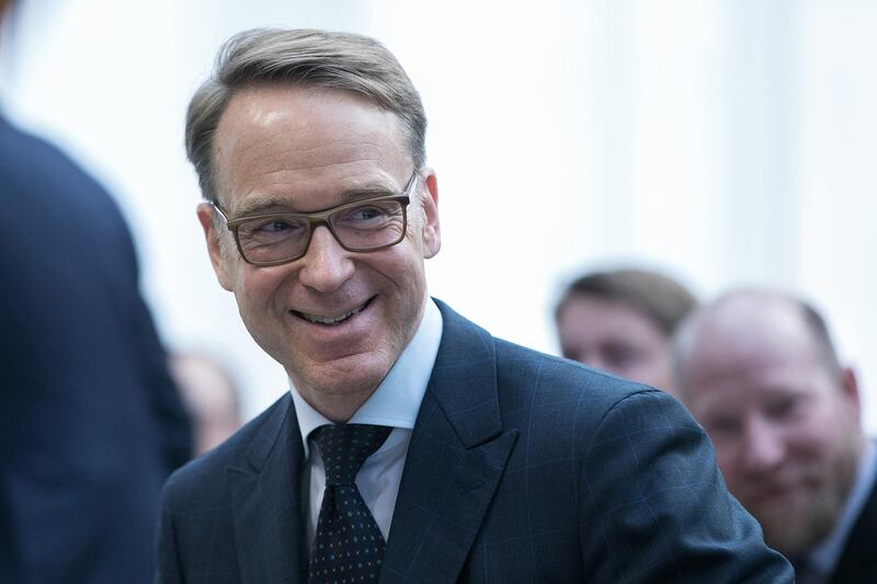 Jens Weidmann, president of the Deutsche Bundesbank, reacts during the Bundesbank European money and finance forum in Frankfurt, Germany, on Thursday, Feb. 8, 2018. Cryptocurrencies won’t simply disappear and authorities need to become more familiar with them, Federal Reserve Bank of Dallas President Robert Kaplan said. Photographer: Krisztian Bocsi/Bloomberg