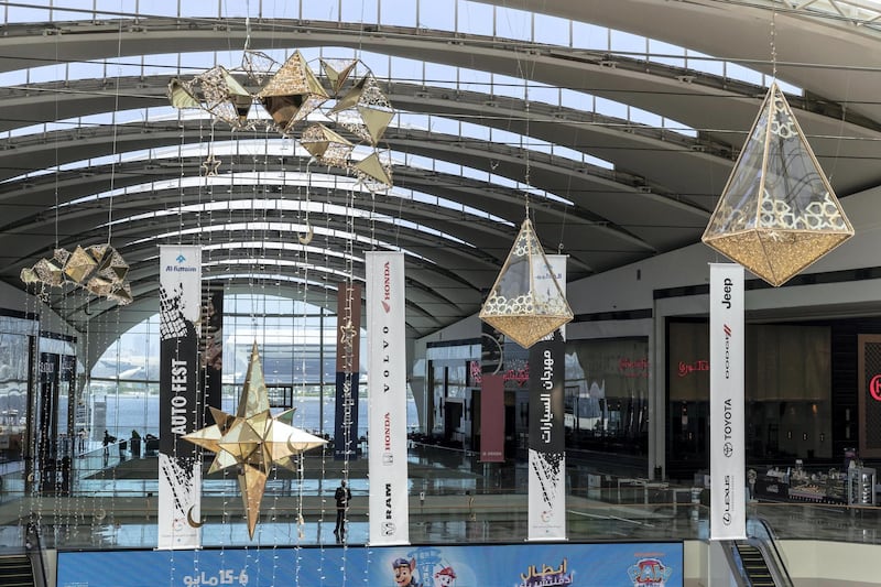 Eid decorations in Festival City Mall with shoppers preparing for Eid on May 10th, 2021. 
Antonie Robertson / The National.
Reporter: Patrick Ryan for National.