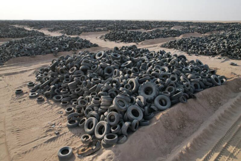 Sulaibiya tyre graveyard contains millions of discarded tyres, posing a serious health and environmental challenge to the Kuwaiti authorities.
