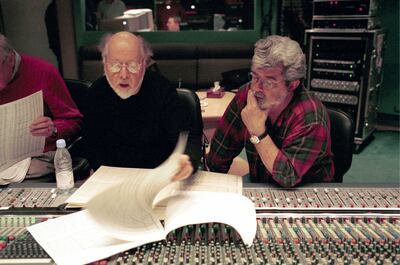John Williams and George Lucas worked together for the Star Wars films. Photo: Alamy