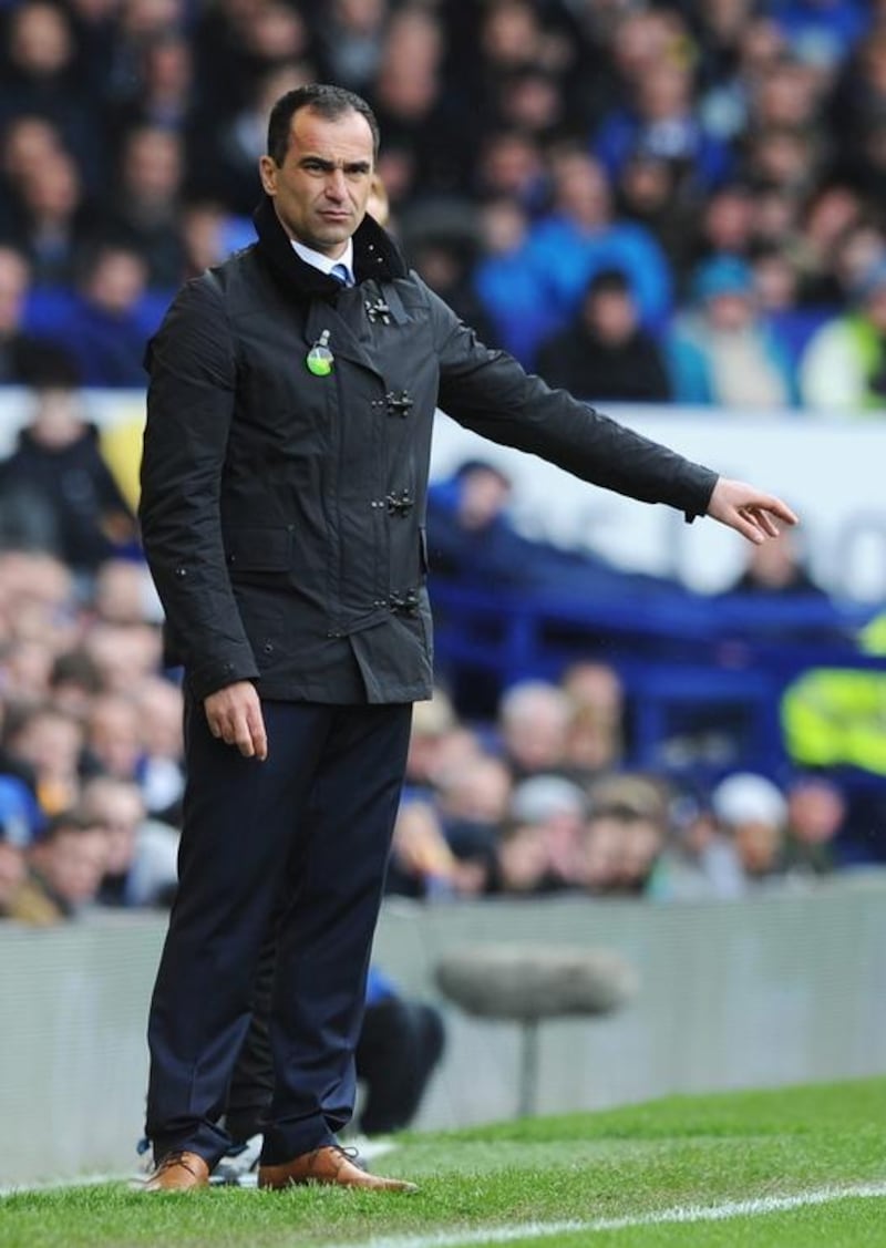 Manager Roberto Martinez of Everton looks on during the Premier League match between Everton and Swansea City at Goodison Park on March 22, 2014 in Liverpool, England. Chris Brunskill/Getty Images