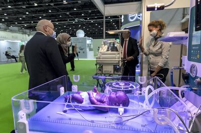 The opening day of Arab Health 2021 at the Dubai World Trade Center on June 21st, 2021. 
Antonie Robertson / The National.
Reporter: Nic Webster for National