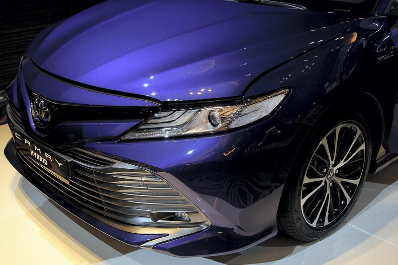 Dubai, June, 03, 2018:  Exterior view of the new Toyota Camry HEV ( HYBRID ) which was unveiled for the first time in the UAE in Dubai. Satish Kumar for the National / Story by Adam Workman