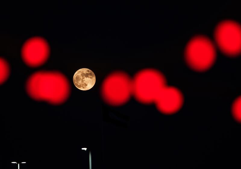 October's Hunter's Moon as seen in Al Hudayriat Island, Abu Dhabi. Photo: Victor Besa / The National.