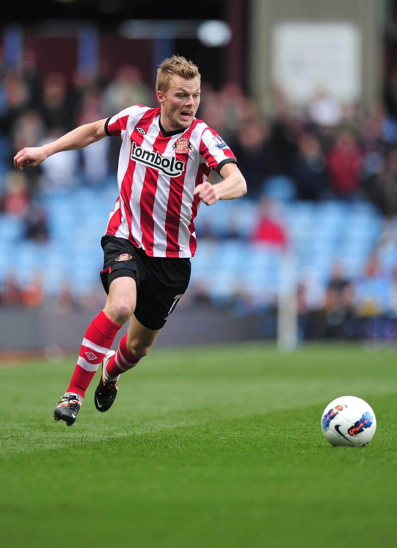 BIRMINGHAM, ENGLAND - APRIL 21:  Sebastian Larsson of Sunderland in action during the Barclays Premier League match between Aston Villa and Sunderland at Villa Park on April 21, 2012 in Birmingham, England.  (Photo by Jamie McDonald/Getty Images)