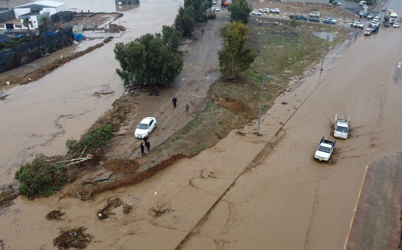 An aerial picture taken by a drone shows the extent of the damage.