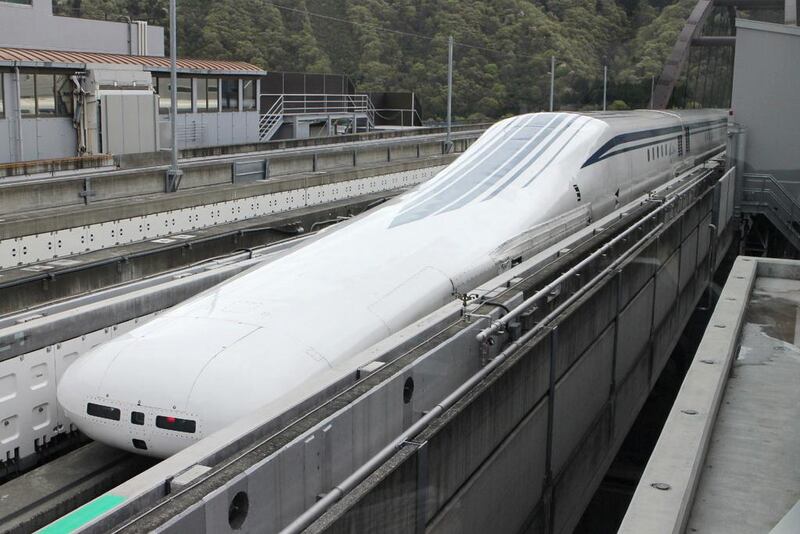 The train travelled about 1.8 kilometres at a speed exceeding 600 kph (373mph)..     Jiji Press / AFP Photo