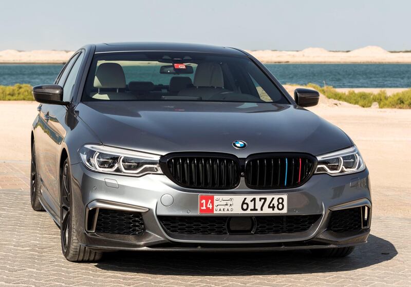 Abu Dhabi, United Arab Emirates - November 25th, 2017: Road test of the BMW M550i x. Saturday, November 25th, 2017 in Abu Dhabi. Chris Whiteoak / The National