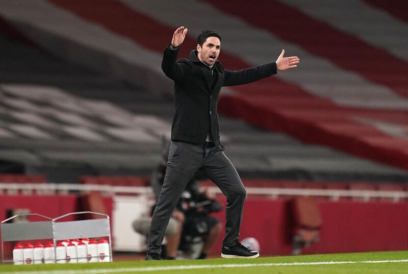 Arsenal manager Mikel Arteta. PA