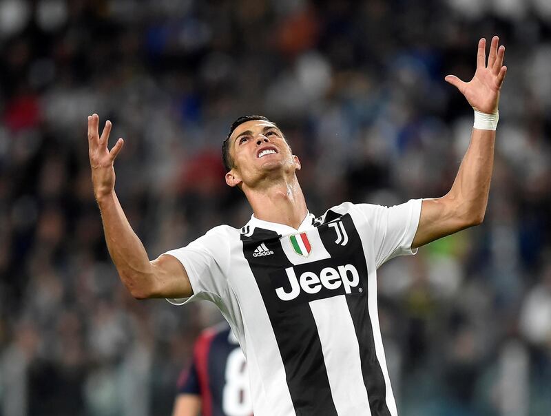 Soccer Football - Serie A - Juventus v Bologna - Allianz Stadium, Turin, Italy - September 26, 2018  Juventus' Cristiano Ronaldo reacts    REUTERS/Massimo Pinca      TPX IMAGES OF THE DAY
