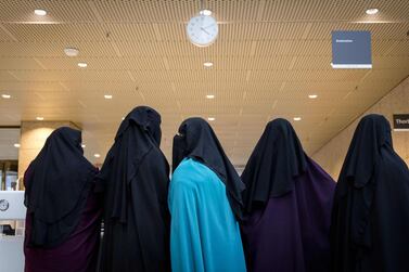 Visitors to the Second Chamber attend burqa debate in The Hague. AFP