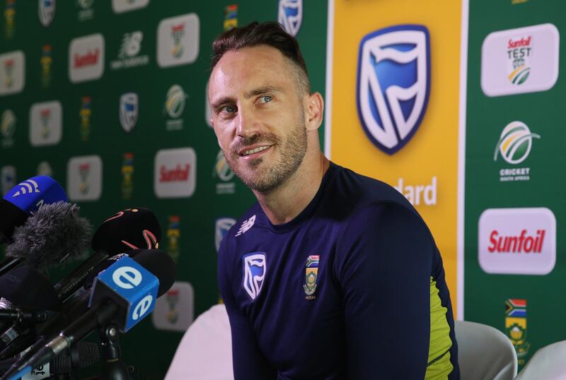 CAPE TOWN, SOUTH AFRICA - MARCH 21:  Faf du Plessis speaks to the media during the South African cricket team press conference at PPC Newlands Stadium on March 21, 2018 in Cape Town, South Africa. (Photo by Bertram Malgas/Gallo Images/Getty Images)