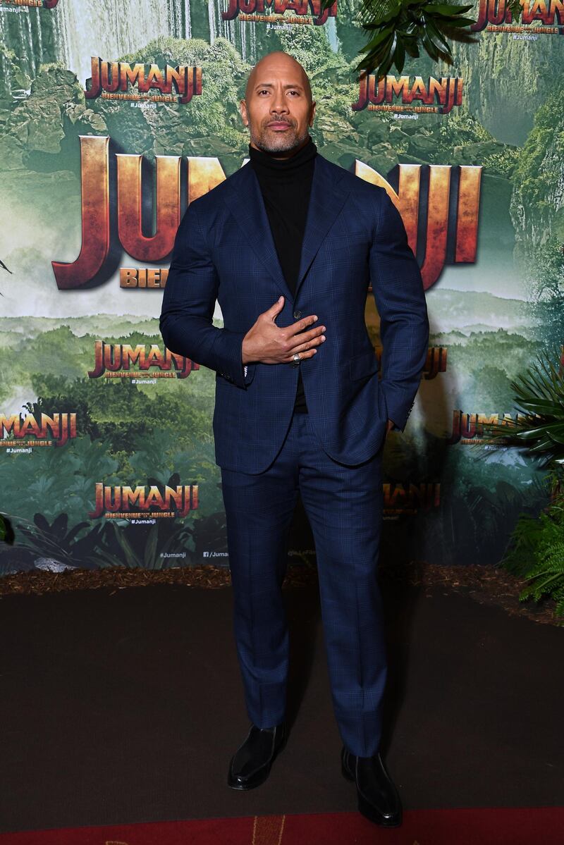 PARIS, FRANCE - DECEMBER 05:  Dwayne Johnson attends "Jumanji : Welcome to the Jungle" Premiere at Le Grand Rex on December 5, 2017 in Paris, France.  (Photo by Pascal Le Segretain/Getty Images)