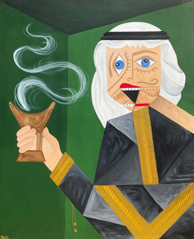 'Saudi Aroma' painting by Art by Faisal, available on Al Bon for Dh11,265