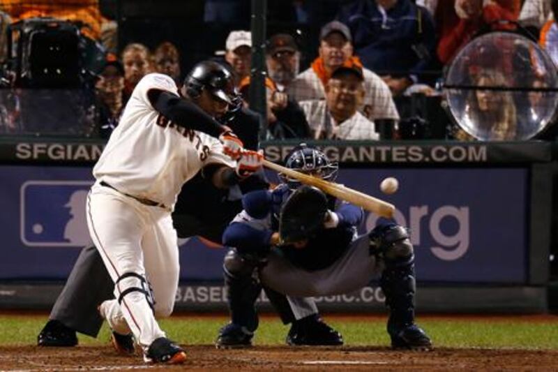 San Francisco's Pablo Sandoval was the star man in game one of the 2012 World Series against Detroit Tigers