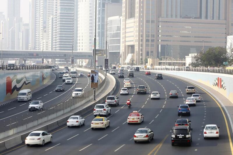 Traffic along Sheikh Zayed Road. Jeffrey E Biteng / The National