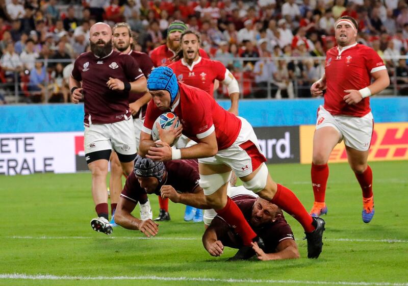 7 Justin Tipuric (Wales)
Has the running and handling skills of a centre, yet plays in the back row. His all-round excellence in Wales’s convincing win over Georgia was laughably good at times. AP Photo