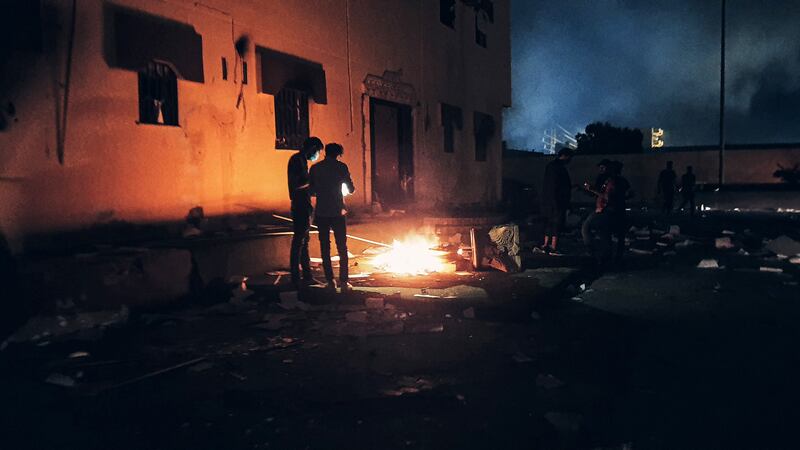 A crowd stormed Libya's House of Representatives parliament building in Tobruk during a protest over worsening living conditions.  AFP