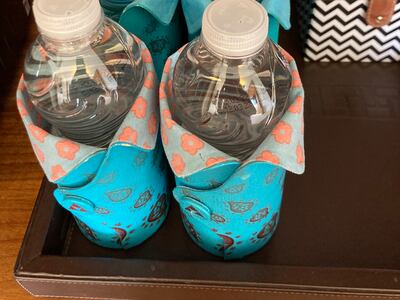 Plastic bottles at the five-star resort are a disappointing element of the stay. Hayley Skirka / The National