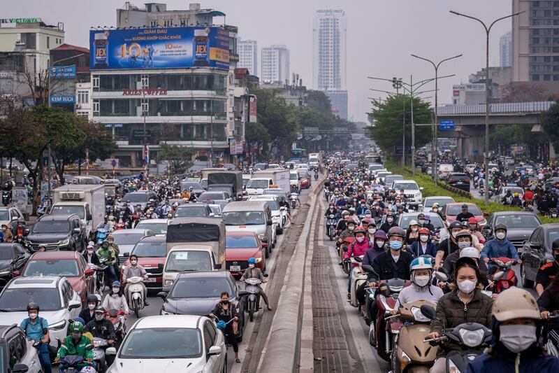 Rush-hour traffic in Hanoi, Vietnam. Bloomberg
