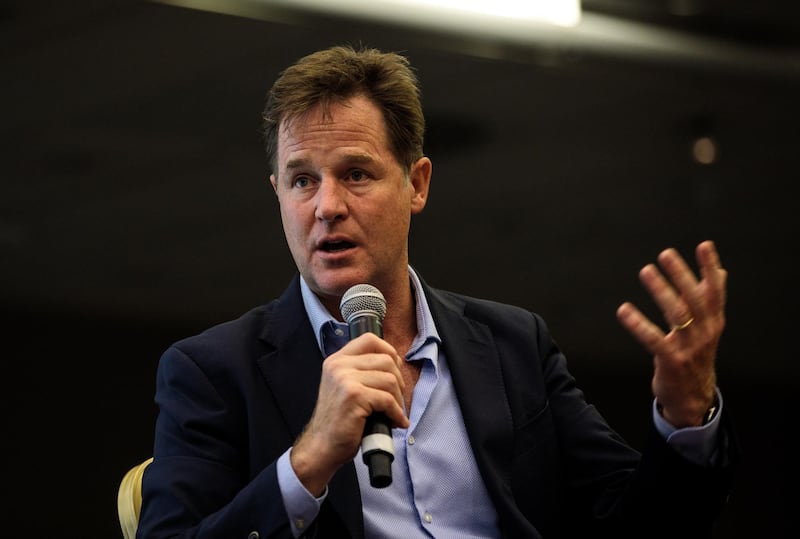 BRIGHTON, ENGLAND - SEPTEMBER 17: Former Leader of the Liberal Democrats Nick Clegg speaks at a Liberal Democrat Party Conference fringe event at the Hilton Hotel on September 17, 2018 in Brighton, England. Liberal Democrat Leader Vince Cable has announced that he plans to step down "once Brexit is resolved or stopped". (Photo by Jack Taylor/Getty Images)