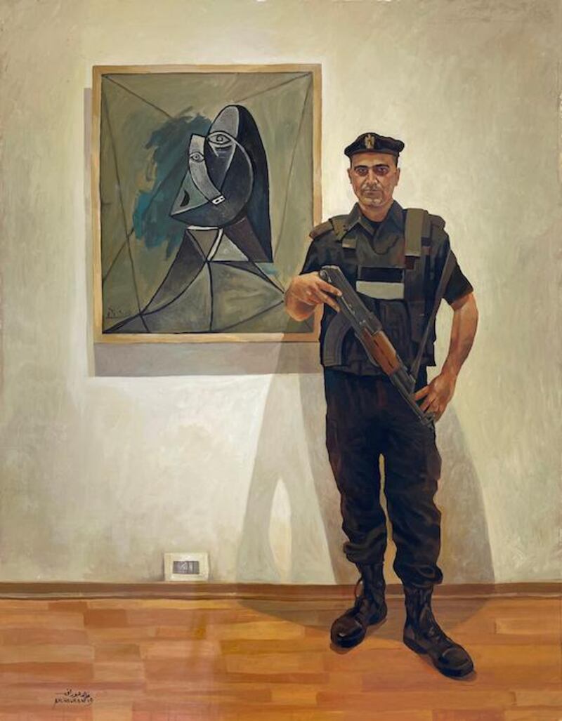 In his 'Picasso in Palestine' paintings, Hourani considers the politics around loaning artwork to Palestine. Courtesy the artist and Zawyeh Gallery