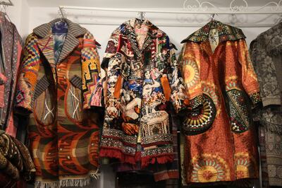 Caftan Soltana boutique showcases local designer Enosse Titif's recycled retro outfits. Photo: John Brunton