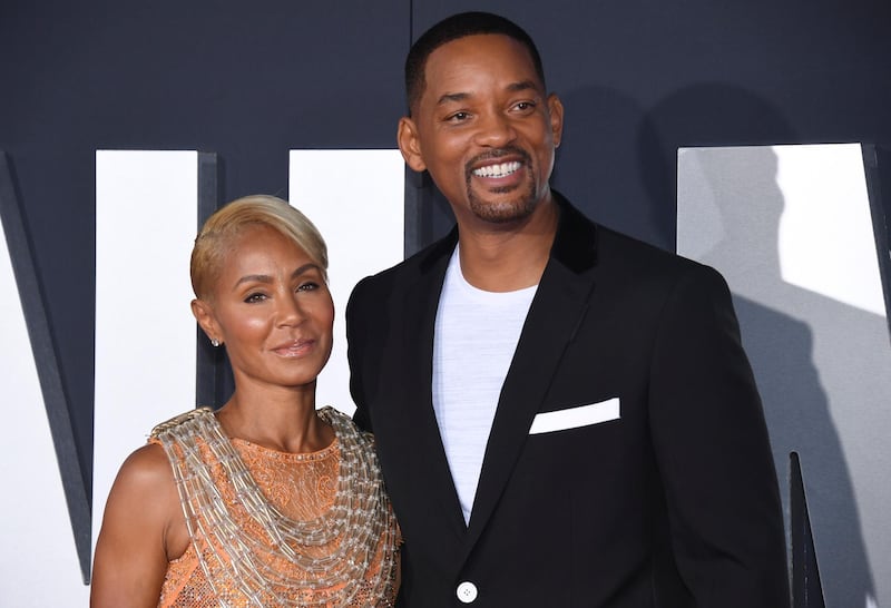 FILE - In this Oct. 6, 2019 file photo, Jada Pinkett Smith, left, and her husband Will Smith attend the premiere of "Gemini Man" in Los Angeles. Pinkett Smith has admitted to having a relationship with musician August Alsina when she and her husband were separated. In a conversation on her series "Red Table Talk," she said she was reluctantly discussing Alsina's comments because of the public speculation they provoked. Will Smith appeared on the show to discuss the chapter in their lives. (Photo by Phil McCarten/Invision/AP, File)