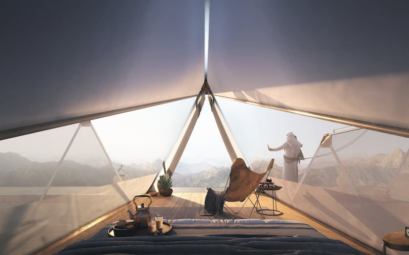 The retreat plans for 10 tents, each able to sleep two people and positioned at various levels to ensure complete privacy