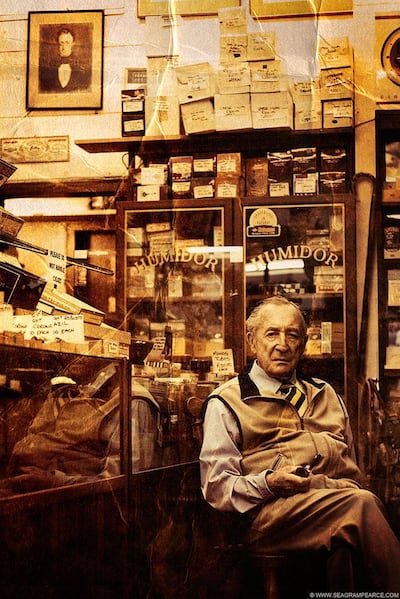 A series of portraits titled 'The Tobacconist' by Seagram Pearce, who captured his subject in a gentleman's store in Cape Town, South Africa. Courtesy Seagram Pearce