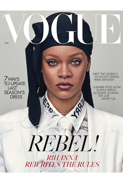 Rihanna wearing a durag May issue 2020, by Steven Klein for British Vogue