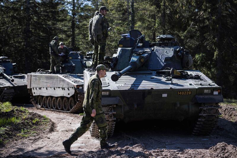 Sweden has promised to upgrade its armed forces as a prospective Nato member. AFP